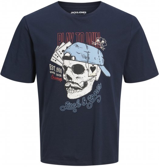 Jack & Jones Roxbury T-Shirt Navy - T-skjorter - Store T-skjorter - 2XL-14XL