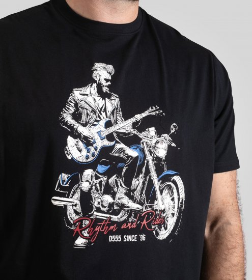 D555 Derby T-Shirt Rhythm and Rides Navy - T-skjorter - Store T-skjorter - 2XL-14XL