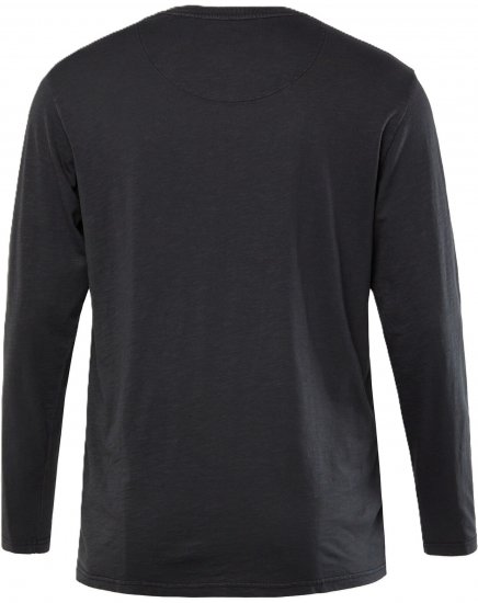JP1880 T-Shirt Henley Long Sleeve Black TALL - HERREKLÆR MT-6XLT - Klær for høye menn