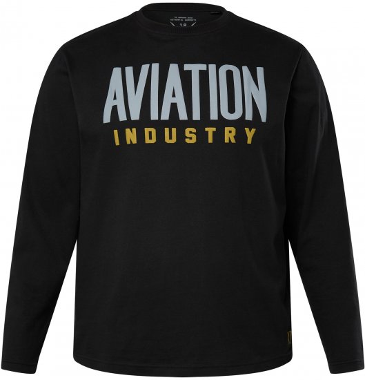 JP1880 T-Shirt Long Sleeve Aviation Black TALL - HERREKLÆR MT-6XLT - Klær for høye menn