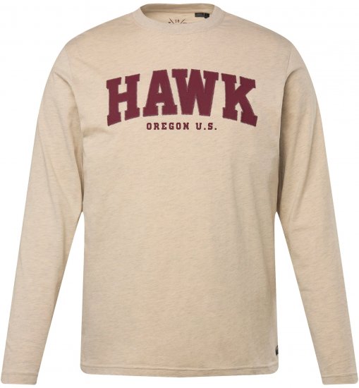 JP1880 T-Shirt Long Sleeve Hawk Off-White TALL - HERREKLÆR MT-6XLT - Klær for høye menn