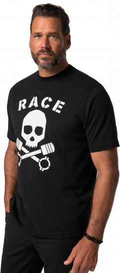 JP1880 T-Shirt Short Sleeve Skull Race Black - T-skjorter - Store T-skjorter - 2XL-14XL