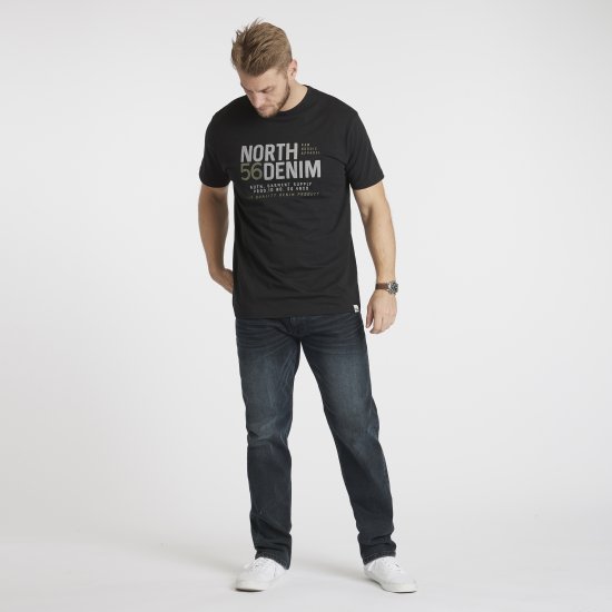 North Latitude Denim Printed T-Shirt Black TALL - TALL T-skjorter - Ekstra Lange T-skjorter