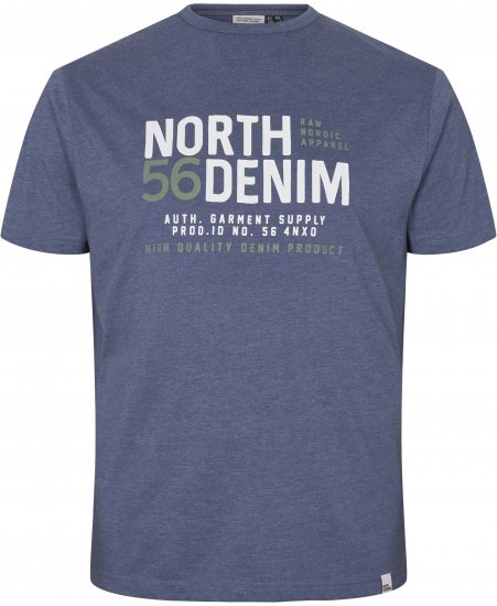 North Latitude Denim Printed T-Shirt Blue Melange TALL - TALL T-skjorter - Ekstra Lange T-skjorter
