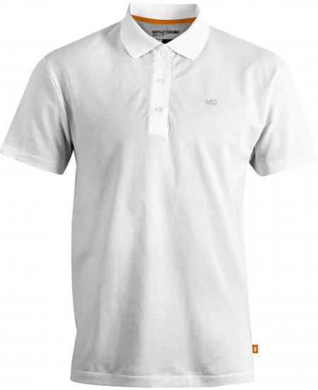 Motley Denim Bratislava Polo White - Polo- & piqueskjorter - Poloskjorte i store størrelser - 2XL-8XL