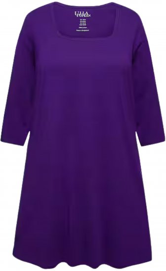 Ulla Popken Square Neckline Knit Swing A-line Pocket Tunic Lily - T-skjorter - 