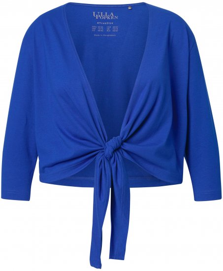 Ulla Popken Versatile Surplice Wrap Tie Hem Bolero Top Cobalt Blue - T-skjorter - 