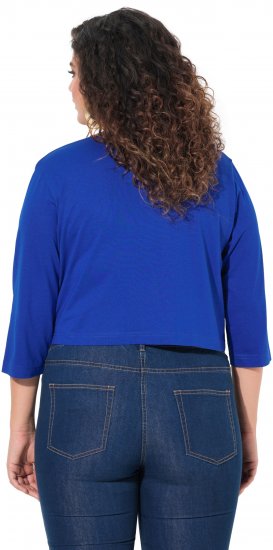 Ulla Popken Versatile Surplice Wrap Tie Hem Bolero Top Cobalt Blue - T-skjorter - 