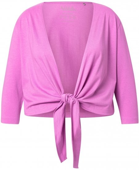 Ulla Popken Versatile Surplice Wrap Tie Hem Bolero Top Cool Pink - T-skjorter - 
