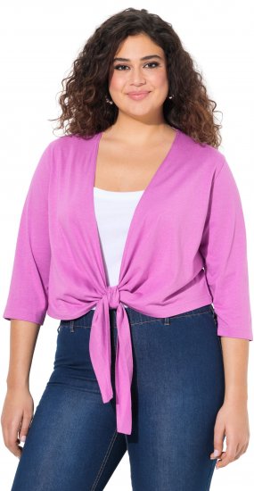 Ulla Popken Versatile Surplice Wrap Tie Hem Bolero Top Cool Pink - T-skjorter - 