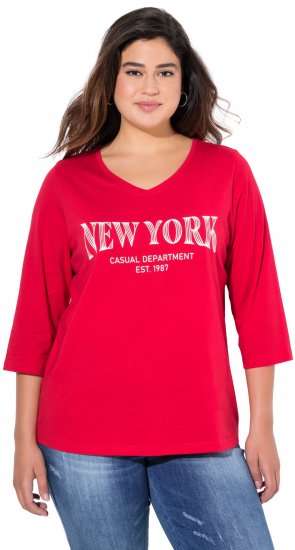 Ulla Popken City Name Graphic Tee Lychee - Trykket T-skjorter for dame - 