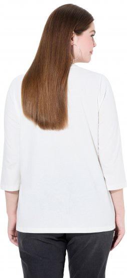 Ulla Popken SPRING Studded 3/4 Sleeve Tee Off-White - T-skjorter - 