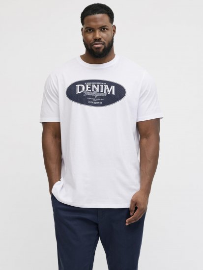 Jack & Jones Dover Denim O-Neck T-Shirt White - T-skjorter - Store T-skjorter - 2XL-14XL