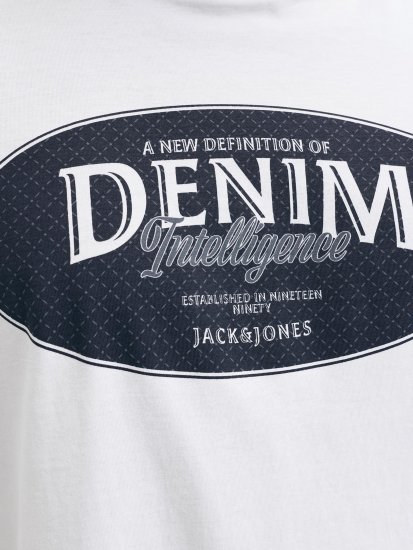 Jack & Jones Dover Denim O-Neck T-Shirt White - T-skjorter - Store T-skjorter - 2XL-14XL