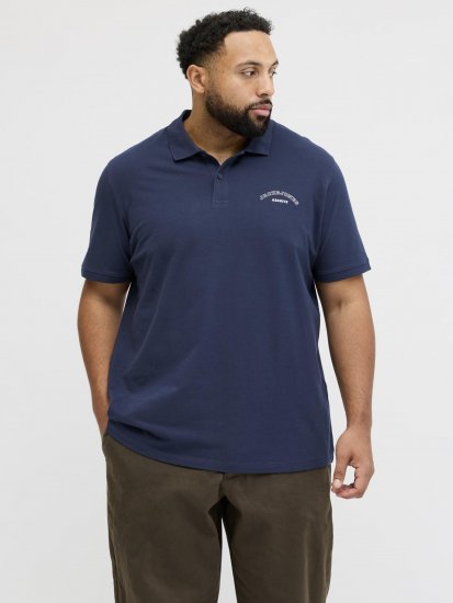 Jack & Jones College Logo Short Sleeve Polo Shirt Blue - Polo- & piqueskjorter - Poloskjorte i store størrelser - 2XL-8XL