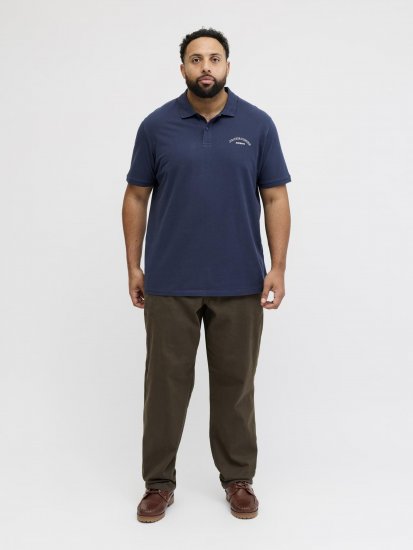 Jack & Jones College Logo Short Sleeve Polo Shirt Blue - Polo- & piqueskjorter - Poloskjorte i store størrelser - 2XL-8XL