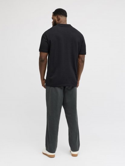 Jack & Jones College Logo Polo Short Sleeve Black - Polo- & piqueskjorter - Poloskjorte i store størrelser - 2XL-8XL