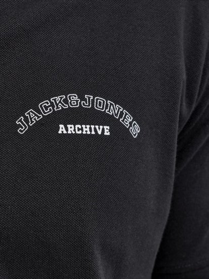 Jack & Jones College Logo Polo Short Sleeve Black - Polo- & piqueskjorter - Poloskjorte i store størrelser - 2XL-8XL