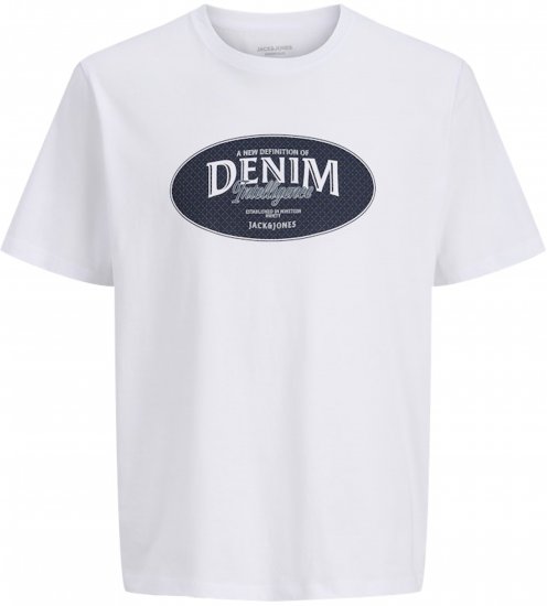 Jack & Jones Dover Denim O-Neck T-Shirt White - T-skjorter - Store T-skjorter - 2XL-14XL