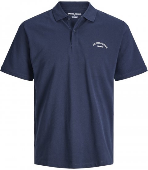 Jack & Jones College Logo Short Sleeve Polo Shirt Blue - Polo- & piqueskjorter - Poloskjorte i store størrelser - 2XL-8XL