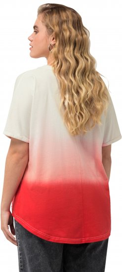 Ulla Popken Dip Dyed Short Sleeve Logo Tee Off-White - Trykket T-skjorter for dame - 