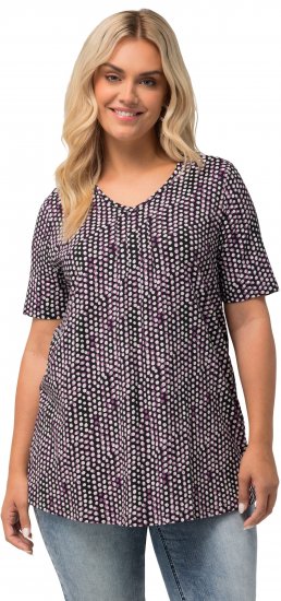 Ulla Popken So Many Dots Tee Light Heather - Trykket T-skjorter for dame - 