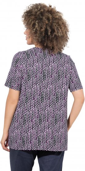 Ulla Popken So Many Dots Tee Light Heather - Trykket T-skjorter for dame - 