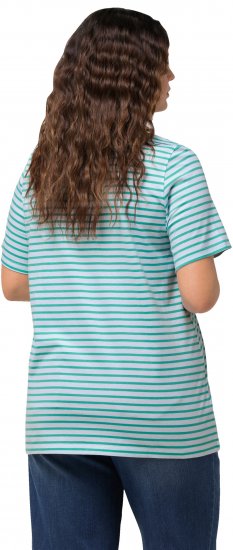Ulla Popken Palm Tree Embroidered Tee Turquoise Green - Trykket T-skjorter for dame - 
