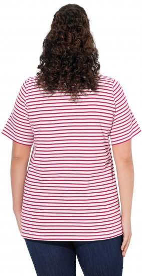 Ulla Popken Palm Tree Embroidered Tee Dark Raspberry - Trykket T-skjorter for dame - 