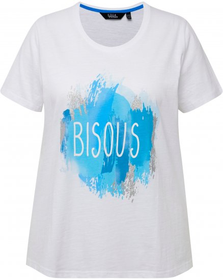 Ulla Popken BISOUS Short Sleeve Graphic Tee Snow White - Trykket T-skjorter for dame - 