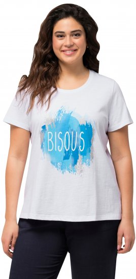 Ulla Popken BISOUS Short Sleeve Graphic Tee Snow White - Trykket T-skjorter for dame - 