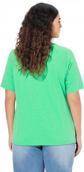 Ulla Popken TRUE Lettering Short Sleeve Tee Mint Green - Trykket T-skjorter for dame - 