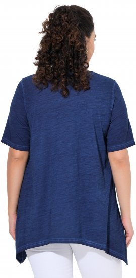 Ulla Popken Sunset Lettering Short Sleeve Graphic Tee Ink Blue - Trykket T-skjorter for dame - 