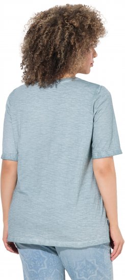 Ulla Popken Paisley Short Sleeve Graphic Tee Light Moss Green - Trykket T-skjorter for dame - 