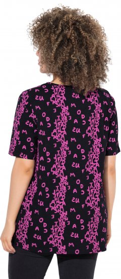 Ulla Popken Letter Print Short Sleeve Tee Magnolia Red - Trykket T-skjorter for dame - 