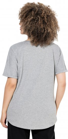 Ulla Popken WONDER Short Sleeve Graphic Tee Light Grey Melange - Trykket T-skjorter for dame - 