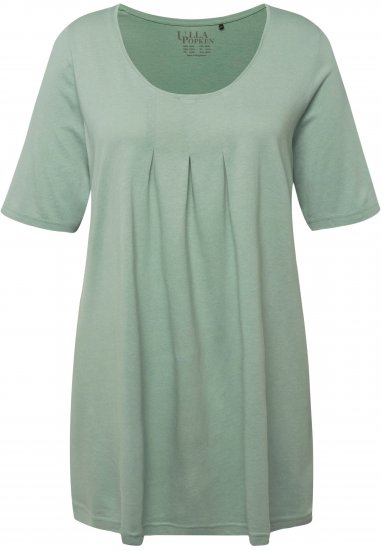 Ulla Popken Essential Front Pleat Tee Light Moss Green - T-skjorter - 