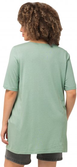 Ulla Popken Essential Front Pleat Tee Light Moss Green - T-skjorter - 