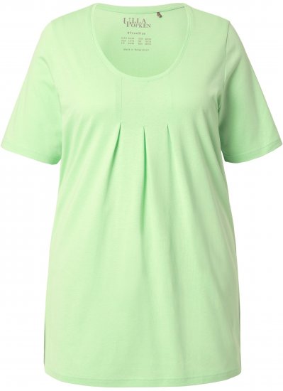 Ulla Popken Essential Front Pleat Tee Light Green - T-skjorter - 