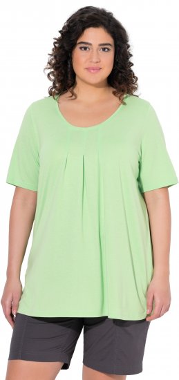 Ulla Popken Essential Front Pleat Tee Light Green - T-skjorter - 