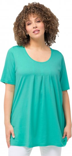 Ulla Popken Essential Front Pleat Tee Turquoise Green - T-skjorter - 