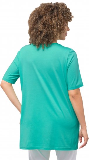 Ulla Popken Essential Front Pleat Tee Turquoise Green - T-skjorter - 
