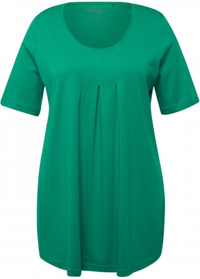 Ulla Popken Essential Front Pleat Tee Emerald Green - T-skjorter - 