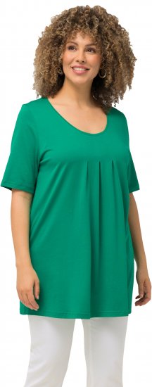 Ulla Popken Essential Front Pleat Tee Emerald Green - T-skjorter - 