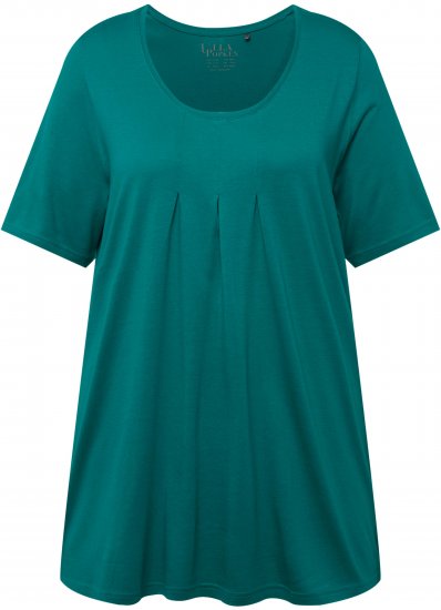 Ulla Popken Essential Front Pleat Tee Dark Emerald - T-skjorter - 