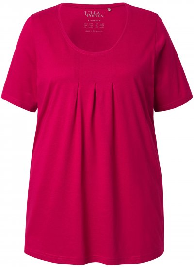 Ulla Popken Essential Front Pleat Tee Dark Raspberry - T-skjorter - 