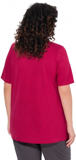 Ulla Popken Essential Front Pleat Tee Dark Raspberry - T-skjorter - 