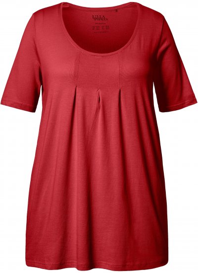 Ulla Popken Essential Front Pleat Tee Poppy - T-skjorter - 