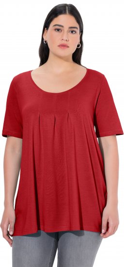 Ulla Popken Essential Front Pleat Tee Poppy - T-skjorter - 