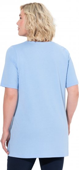 Ulla Popken Essential Front Pleat Tee Light Blue - T-skjorter - 